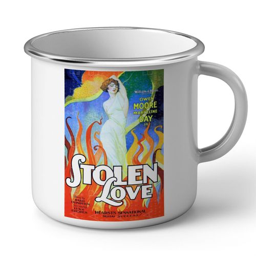 Mug En Métal Emaillé Art Deco Stolen Love Affiche Film Ancien Vintage