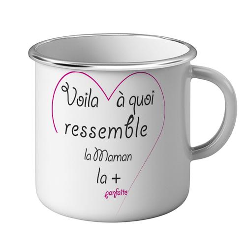 Mug Métal Tasse Voilà À Quoi Ressemble La Maman La Plus Parfaite Coeur Rose