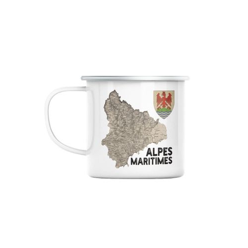 Mug En Métal Emaillé Alpes Maritimes 05 Département Gap Carte Ancienne Rare