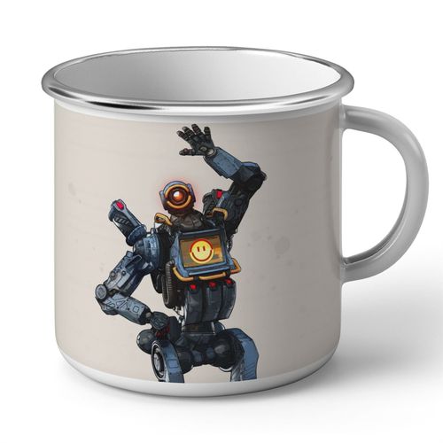 Mug En Métal Emaillé Apex Legends Pathfinder Battle Royale Jeux Video Robot