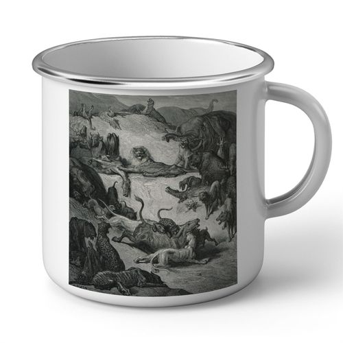 Mug En Métal Emaillé Les Animaux Malades Et La Peste Fable Lafontaine Gustave Dore Gravure