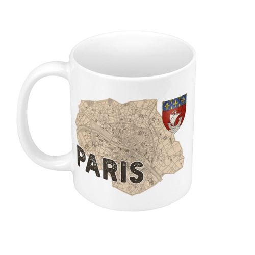 Mug Céramique Paris 75 Departement Carte Ancienne Ile De France