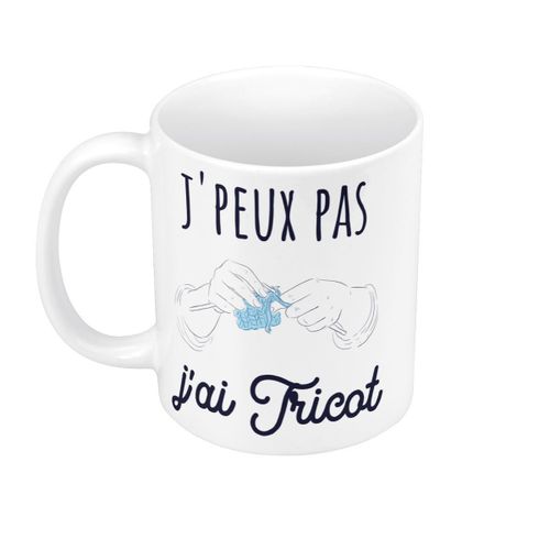 Mug Céramique J'peux Pas J'ai Tricot Laine Mode Vetement