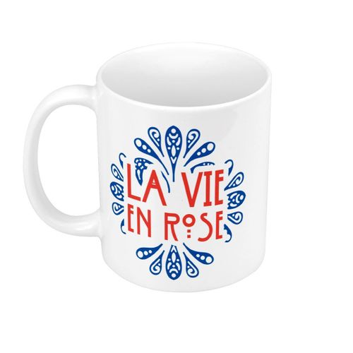 Mug Céramique La Vie En Rose Vintage Luxe Rétro Chic Français