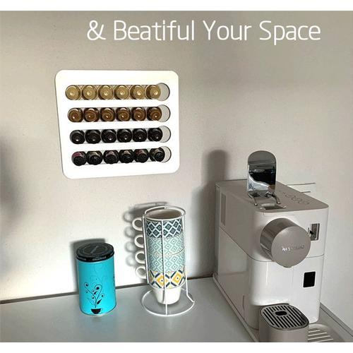 Boîte De Rangement Pour Capsules De Cafédosettes De Café  Adhésif  Compatible Nespresso Classique  Aluminium Composite Argenté,24pcs Capsule