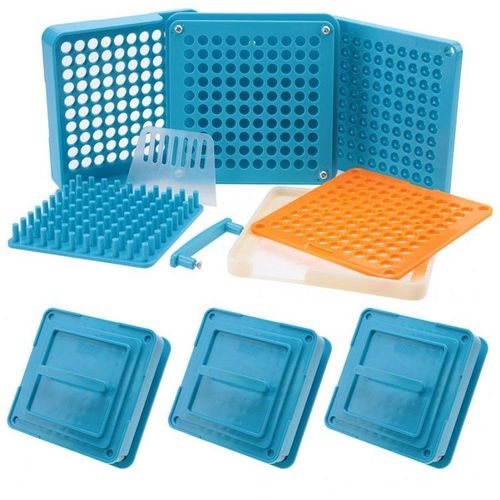 Remplisseur De Capsules- Capsules Manuelle 0# - 100 Trous En Plastique - (Avec Plaque De Blocage De Poudre)-Bleu