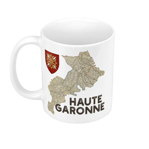 Mug Céramique Haute-Garonne 31 Departement Toulouse Carte Ancienne Occitanie