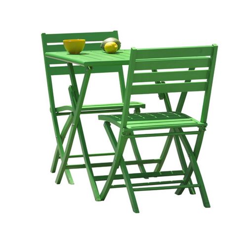 Table pliante carrée MARIUS en aluminium coloris Vert