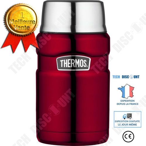 Bouteille Isotherme Porte Aliment - 710ml - Rouge - Bouteille Isotherme Conservation Aliments Chaud Froid Volume 710 Ml Rouge