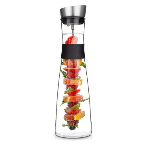 Klarstein Carafe Sile 1,6 Litre En Verre Borosilicate Brochette À Fruits Avec Fermeture Closeup