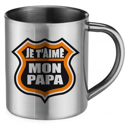Mug Fête Des Pères En Inox Je T'aime Mon Papa Chéri Mug Biker
