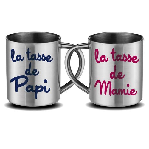 Mugs Humoristiques Inox La Tasse De Papi Et La Tasse De Mamie