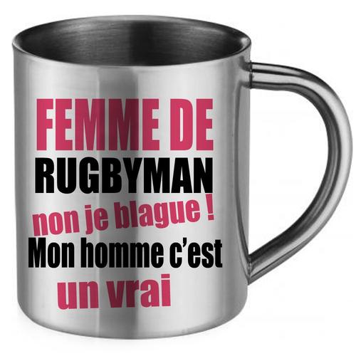 Mug Inox Humoristique Femme De Rugbyman