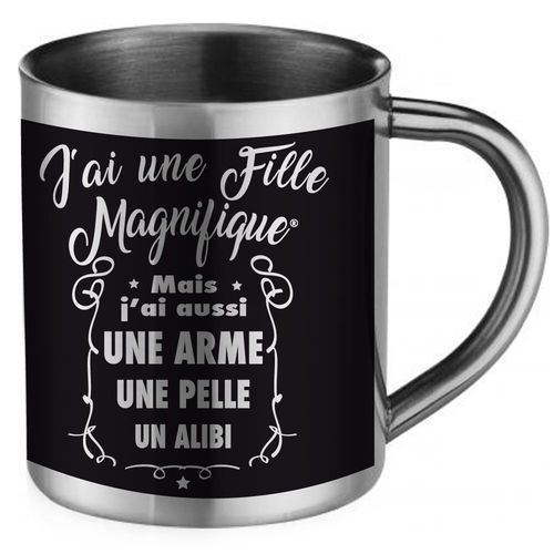 Mug Humoristique Fête Des Pères J'ai Une Fille Magnifique - Marque Déposée