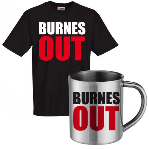 Ensemble Tee Shirt Noir Et Mug Inox Burnes Outtee Shirt Humoristique De Bonne Qualité. Pour La Fête Des Pères, Fêtes Des Mères, Saint Valentin...Mug En Inox Format 80 Mm X 70 Mm De Diametre