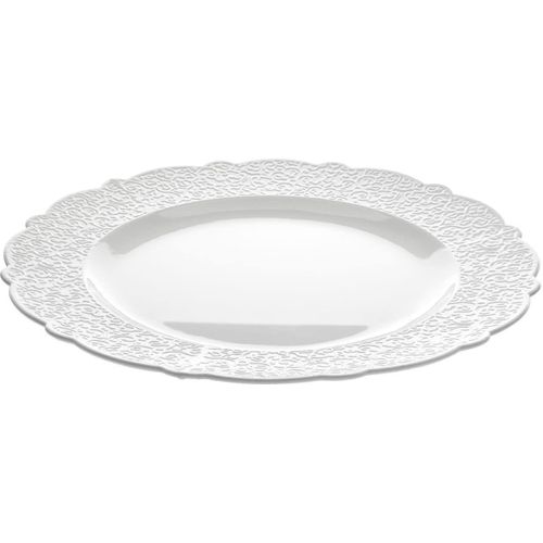 Plaque De Service En Porcelaine Blanche Vêtue D¿Alessi Avec Décor En Relief