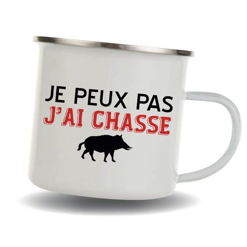 Mug Chasseurs - Je Peux Pas J'ai Chasse - Mug Tasse En Inox Emaillée