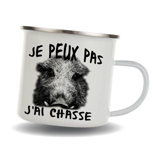 Mug Chasseurs - Je Peux Pas J'ai Chasse - Mug Tasse En Inox Emaillée