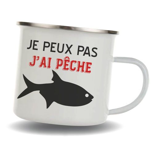 Mug Pêcheurs - Je Peux Pas J'ai Pêche - Mug Tasse En Inox Emaillée