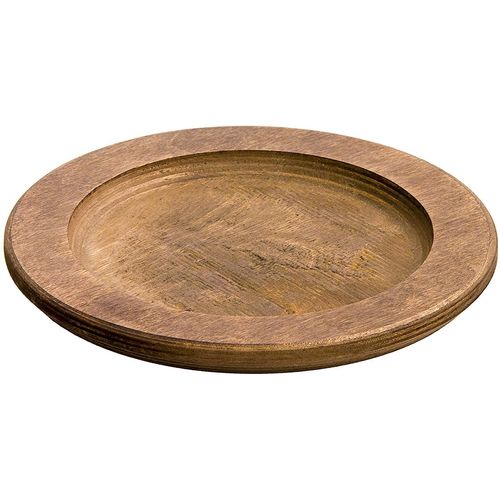 Lodge - Plateau De Service Rond En Bois De Noyer - Dimensions: 24,1 Ø X 1,75 Cm