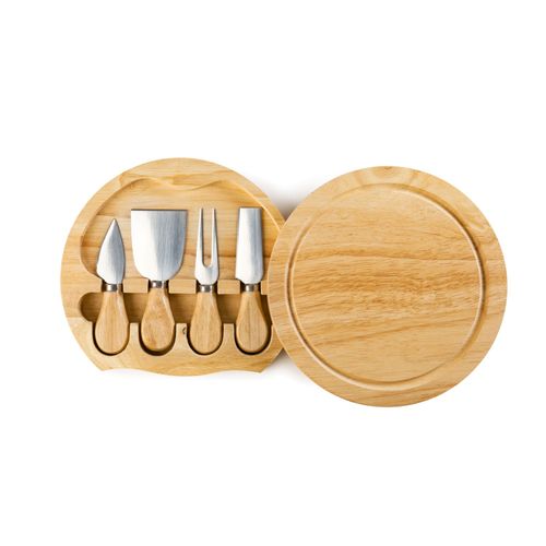 Plateau A Fromage Planche Bois 21 Cm + 4 Ustensiles