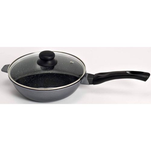 Venteo - Kitchenpro - Sauteuse Avec Son Couvercle Et Sa Poignée Soft-Touch - Revêtement En Pierre, Antiadhésif - Dimension 24cm