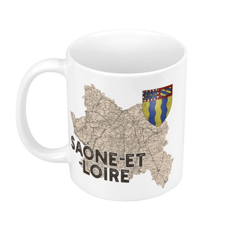 Mug Céramique Saone Et Loire 71 Departement Macon Carte Ancienne