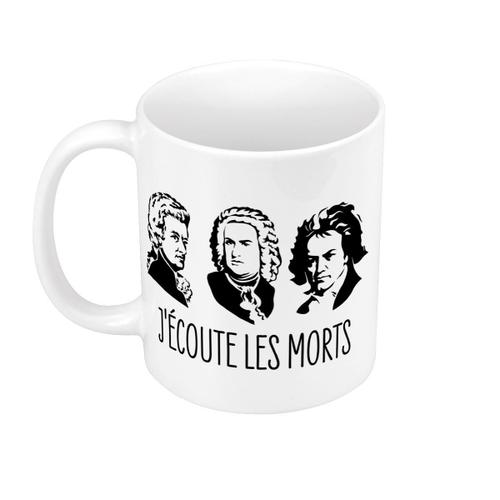 Mug Céramique J'écoute Les Morts Bach Mozart Beethoven Musique Compositeur Classique