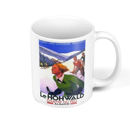 Mug Céramique Le Howald Ski Alsace Affiche Poster Vintage Voyage Art Deco 30's