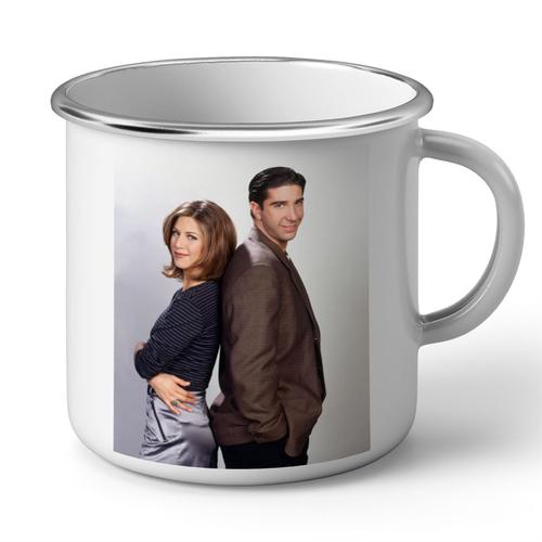 Mug En Métal Emaillé Friends Jennifer Aniston David Schwimmer Serie Tv Sitcom