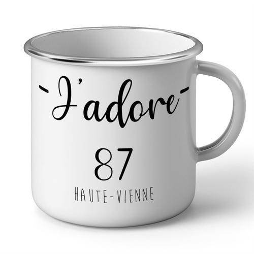 Mug En Métal Emaillé J'adore 87 Haute Vienne Departement France Region Limoges