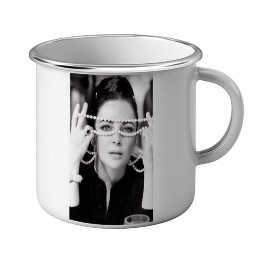 Mug Métal Tasse Photo De Star Célébrité Elizabeth Taylor 1974 Actrice Vieux Cinéma Original 10