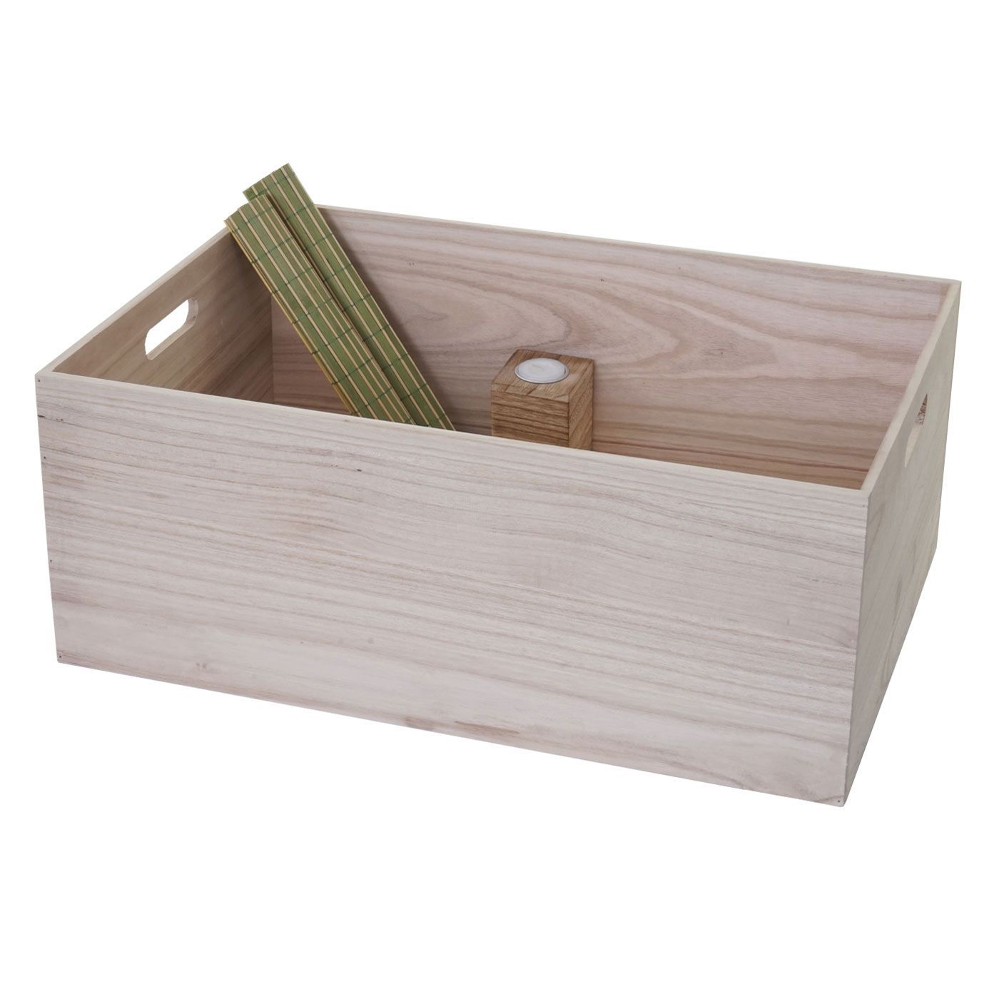 Boîte En Bois Hwc-C20, Style Shabby   60x40x24cm, Brun Naturel