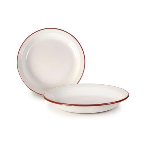 Assiette Creuse Email Bordeaux 28 Cm