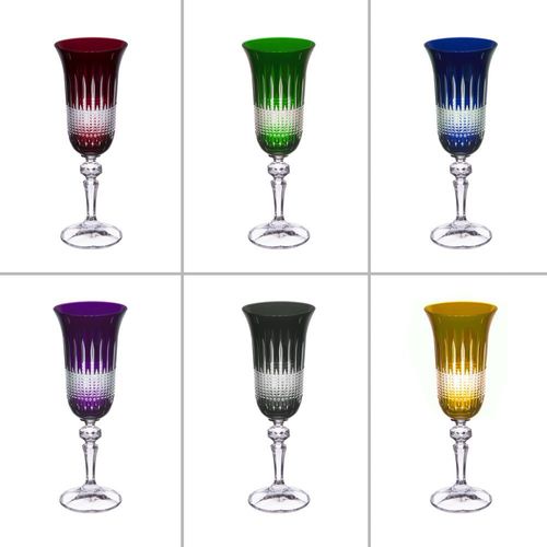Coffret De 6 Flutes 15 Cl En Cristal Taillé