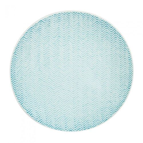 Assiette À Dessert Chevron Turquoise 21cm (Lot De 6)