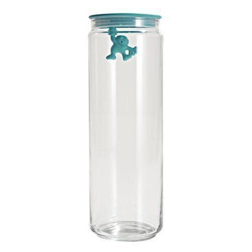 A Di Alessi - Amdr08 Az - Gianni - Boîte De Cuisine En Verre Avec Couvercle Hermétique - Bleu Clair Import Allemagne