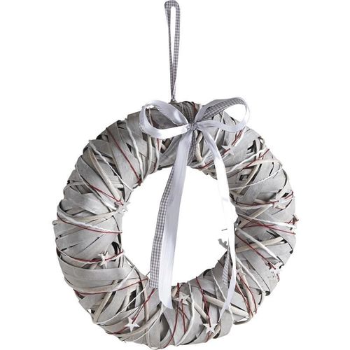 Couronne De Porte En Osier Et Bois 35 Cm