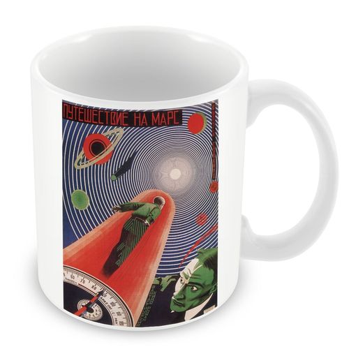 Mug Céramique Tasse Vieille Affiche Russe De Film Un Jour Sur Mars Rétro Poster Cinéma Vintage