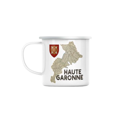 Mug En Métal Emaillé Haute-Garonne 31 Departement Toulouse Carte Ancienne Occitanie