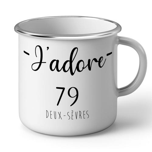 Mug En Métal Emaillé J'adore 79 Deux Sevres Departement France Region Niort