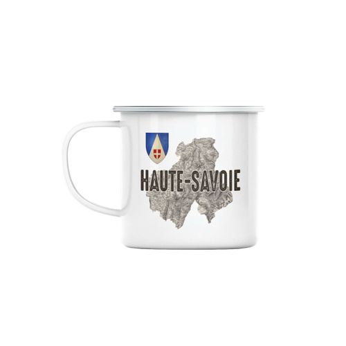 Mug En Métal Emaillé Haute Savoie 74 Département Carte Ancienne Alpes Ski