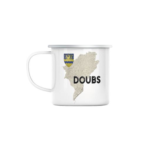 Mug En Métal Emaillé Doubs 25 Besançon Departement Carte Ancienne Franche Comté