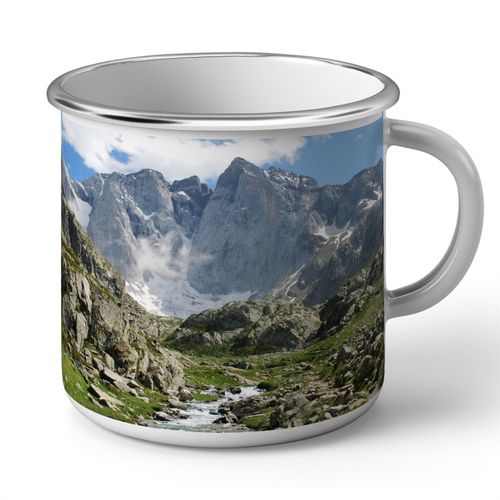 Mug En Métal Emaillé Montagnes Pyrenees France Nature Paysage Decoration
