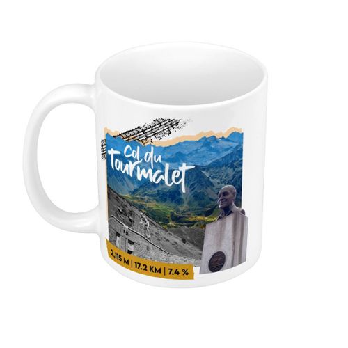 Mug Céramique Col Du Tourmalet Collage Vélo France Cyclisme Tour Course Pyrénées