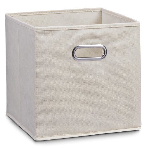 Zeller 14131 Boite De Rangement En Tissu Beige, 28 X 28 X 28 Cm