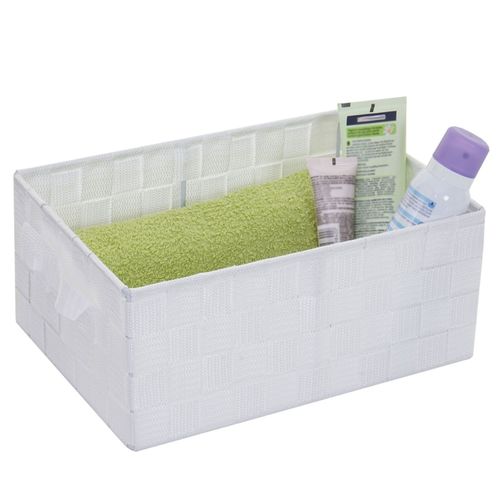 Panier De Rangement Hwc-C37, 12x28x20cm   Blanc