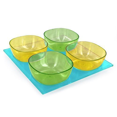 4 Coupelles Avec Plateau - Turquoise