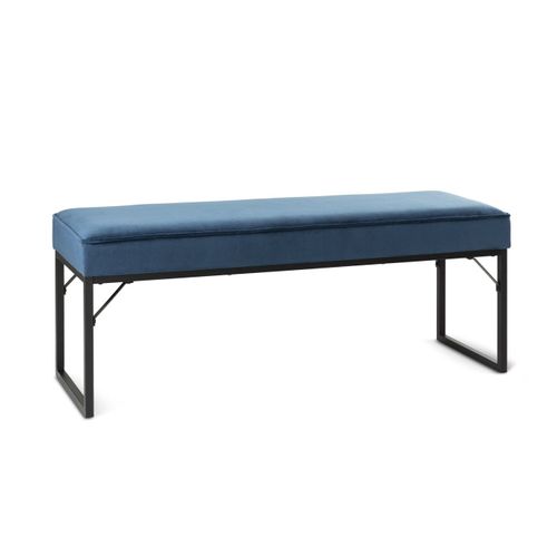 Lifa Living Banquette D'intérieur, Tabouret En Velours Bleu Pour Chambre À Coucher, Salon Et Entrée , Pour 2 Personnes , Style Vintage