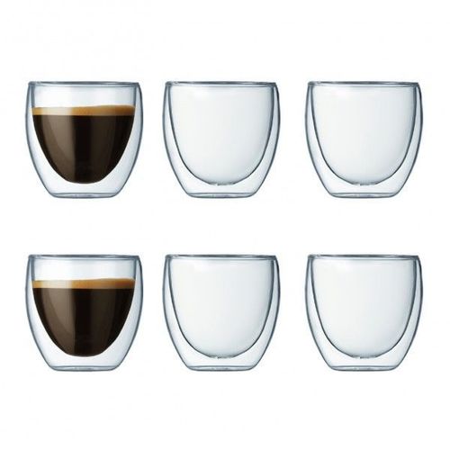 Bodum - Set De 6 Verres Double Paroi 8cl - 4557-10-12